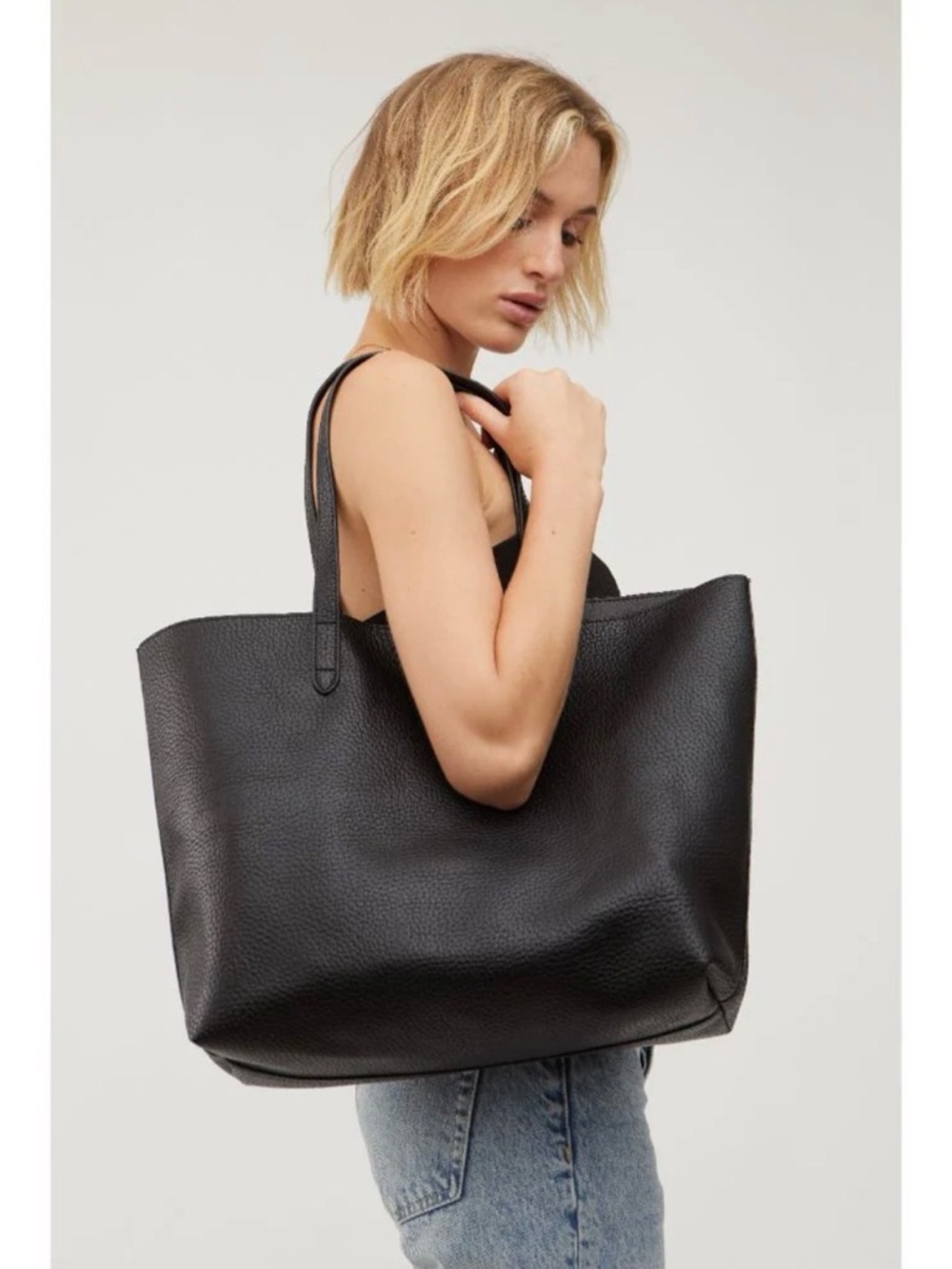 Urban Expressions Black Pebbled Sully Leather Tote